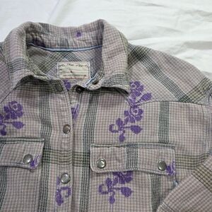 We The Free Visby 100% Cotton Plaid Flannel Top w/Flap Pockets. S